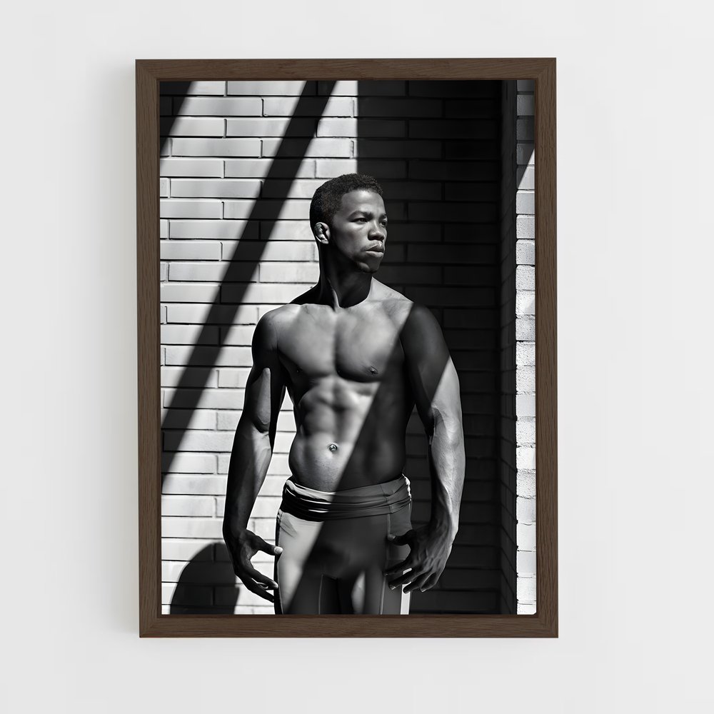 Poster L'Énigme en Noir et Blanc – affiche Lutte (vue 5)